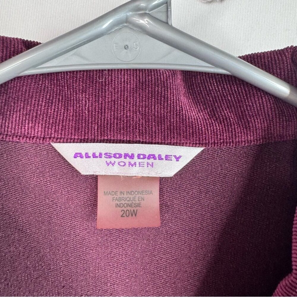 Allison Daley blazer cardigan Women's Deep Purple Button-Down Shirt - Picture 8 of 10